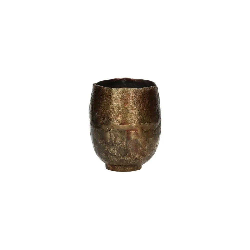 Pomax Cache-pots-TAMIL - pot à fleurs - aluminium - DIA 15 x H 18 cm - brass