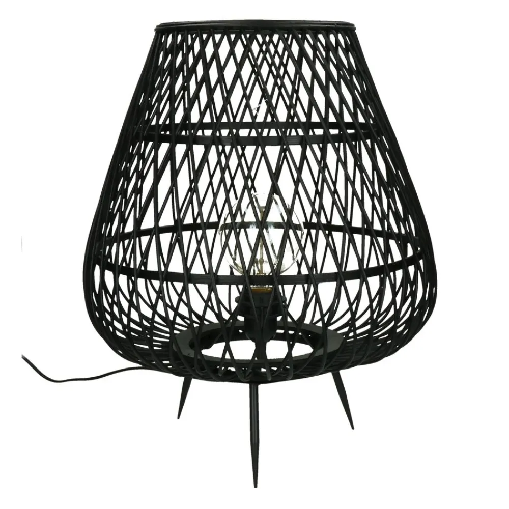 Pomax Lampadaires-TAO - lampe - bambou - DIA 38 x H 45 cm - noir