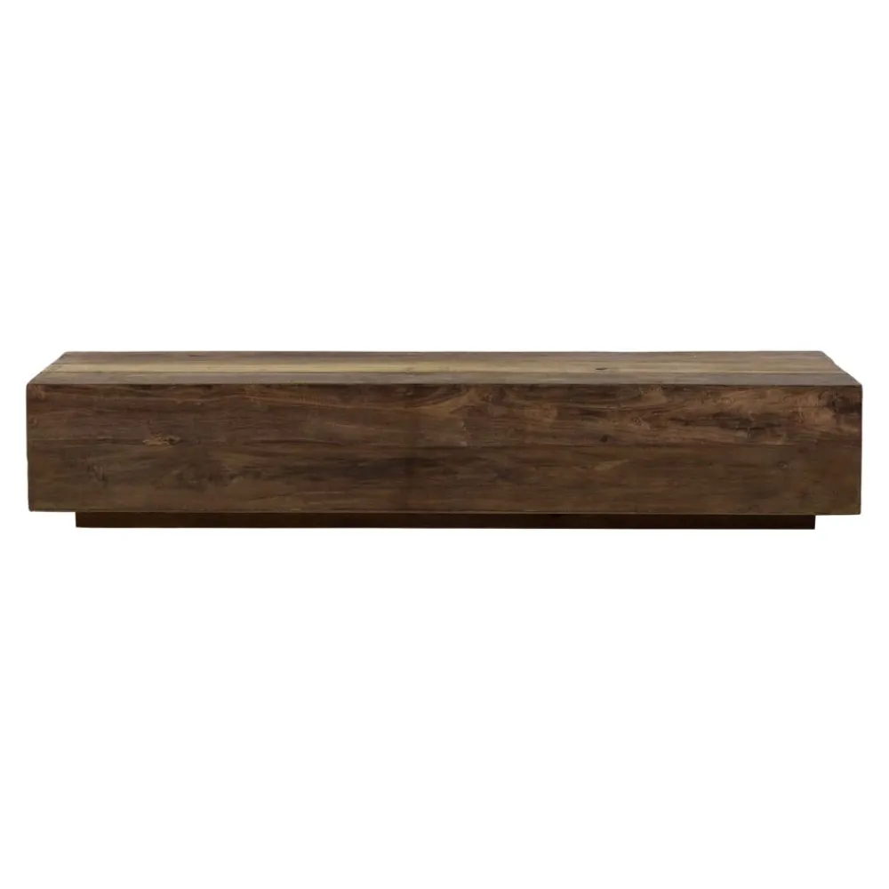 Pomax Tables Basses | Tables-TEMBA - table basse - bois récupéré - L 160 x 35 x H 30,5 cm - brun