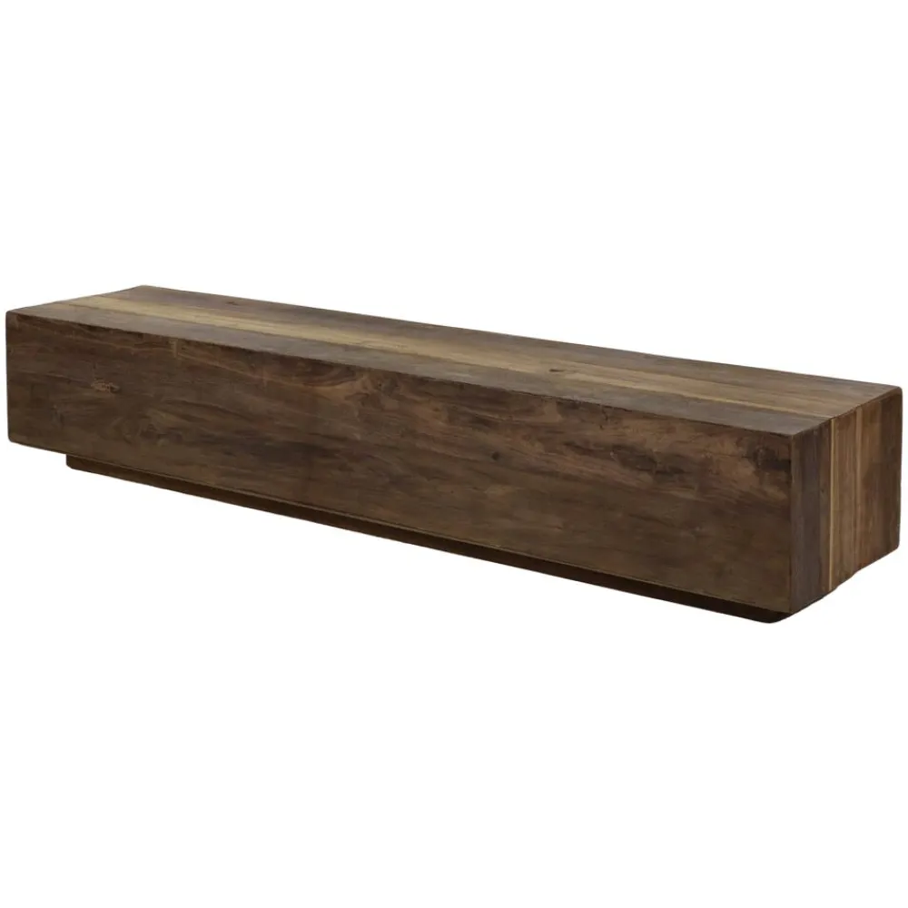 Pomax Tables Basses | Tables-TEMBA - table basse - bois récupéré - L 160 x 35 x H 30,5 cm - brun