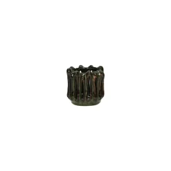 Pomax Photophores / T-lights-TERRA - photophore - grès - DIA 10 x H 9 cm - vert