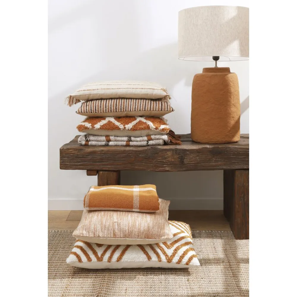 Pomax Plaids-TIKAO - plaid - coton / viscose - L 150 x W 125 cm - mix de couleurs