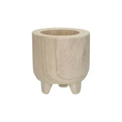 Pomax Cache-pots-TOMENTOSA - pot à fleurs - bois de paulownia - DIA 13 x H 14 cm - naturel