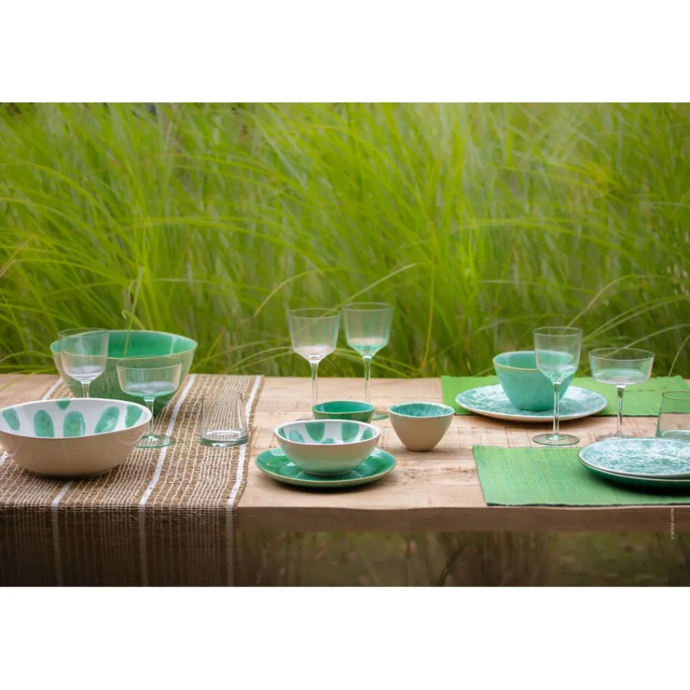 Pomax Vaisselle-TREILLE - assiette à dessert - grès - DIA 21 x H 2,5 cm - vert