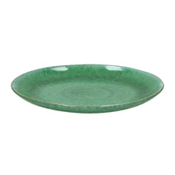 Pomax Vaisselle-TREILLE - assiette plate - grès - DIA 27,5 x H 3 cm - vert