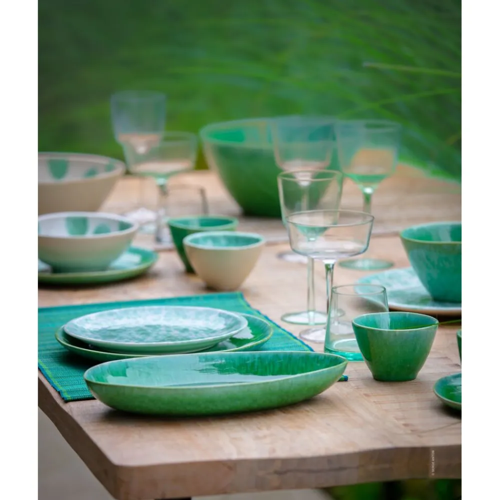 Pomax Vaisselle-TREILLE - mini bol - grès - DIA 10 x H 7 cm - vert
