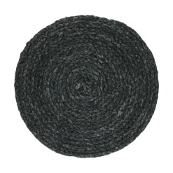 Pomax Linge De Table-TRESSE - set de table - mais - DIA 38 cm - noir