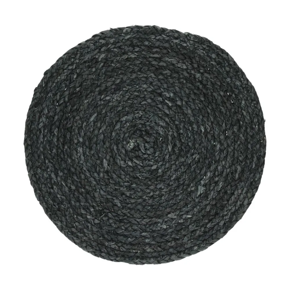 Pomax Linge De Table-TRESSE - set de table - mais - DIA 38 cm - noir