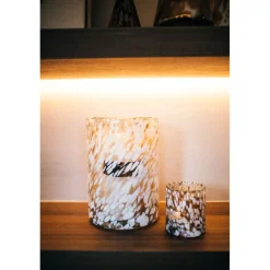 Pomax Photophores / T-lights-TREVISO - photophore - verre - DIA 18 x H 25,5 cm - blanc