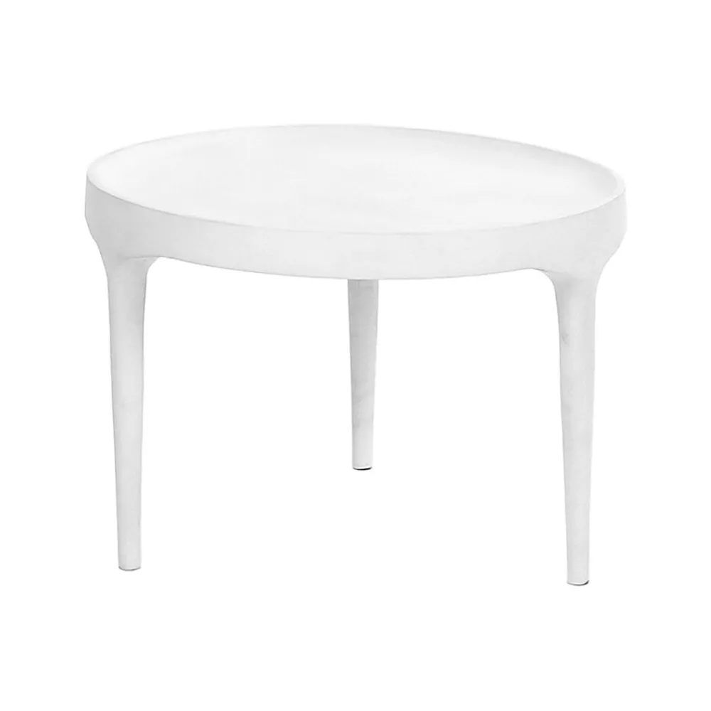 Pomax Tables Basses | Tables-TRIP - table basse - aluminium - DIA 49 x H 35 cm - blanc