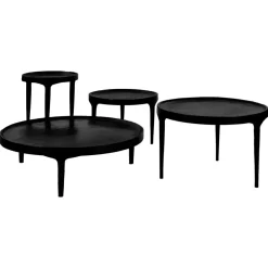 Pomax Tables Basses | Tables-TRIP - table basse - aluminium - DIA 80 x H 25 cm - noir