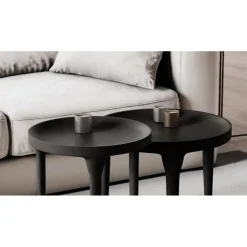 Pomax Tables Basses | Tables-TRIP - table basse - aluminium - DIA 40 x H 50 cm - noir