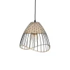 Pomax Suspensions-TRIX - lampe suspendue - métal / rotin - DIA 30 x H 28 - naturel/noir