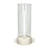 Pomax Photophores / T-lights-TRULLI - bougeoir - aluminium / verre - L 17 x W 12,5 x H 35 cm - blanc cassé