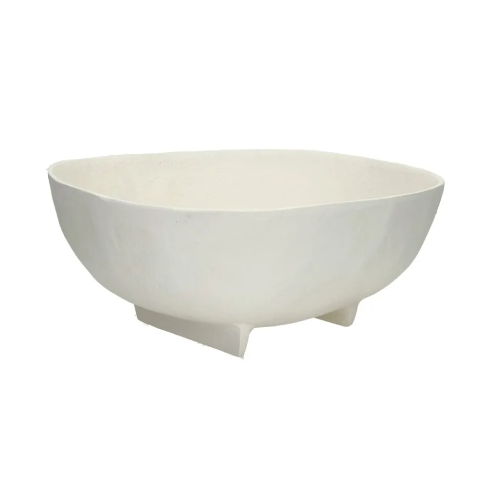 Pomax Bols & Paniers-TRULLI - set/3 bols - aluminium - L 16/20/26 x W 15,5/21,5/27 x H 8/10/10 cm - blanc cassé