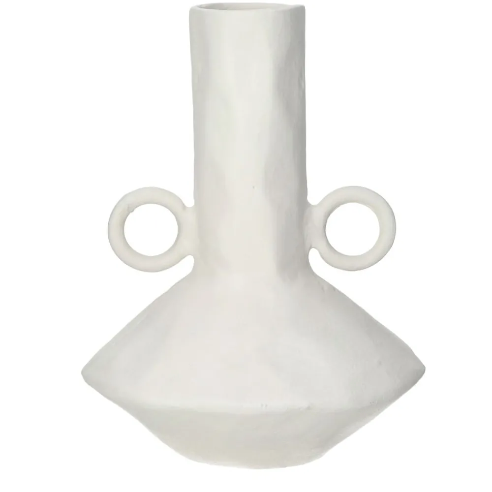 Pomax Vases-TRULLI - vase - aluminium - L 22 x W 20,5 x H 28,5 cm - blanc cassé