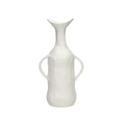 Pomax Vases-TRULLI - vase - aluminium - L 13,5 x W 8,5 x H 25,5 cm - blanc cassé