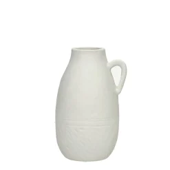 Pomax Vases-TRULLI - vase - aluminium - DIA 10 x H 16,5 cm - blanc cassé