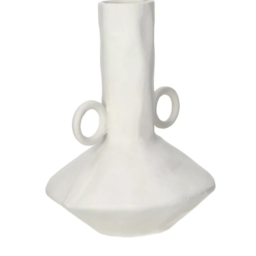 Pomax Vases-TRULLI - vase - aluminium - L 22 x W 20,5 x H 28,5 cm - blanc cassé