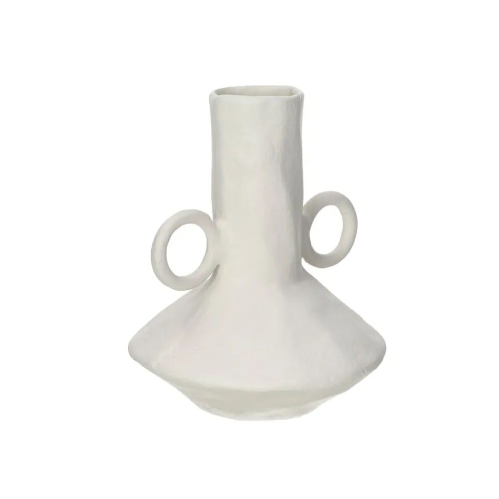 Pomax Vases-TRULLI - vase - aluminium - DIA 17,5 x H 21 cm - blanc cassé