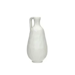 Pomax Vases-TRULLI - vase - aluminium - DIA 10,5 x H 22,5 cm - blanc cassé