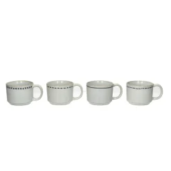 Pomax Accessoires-TULUA - set/4 gobelets - grès - DIA 9 x H 6,9 cm - blanc