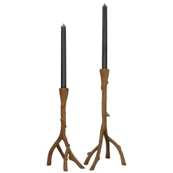 Pomax Chandeliers-TWIGGY - bougeoir - aluminium - L 16,5 x W 12,5 x H 38 cm - rouille
