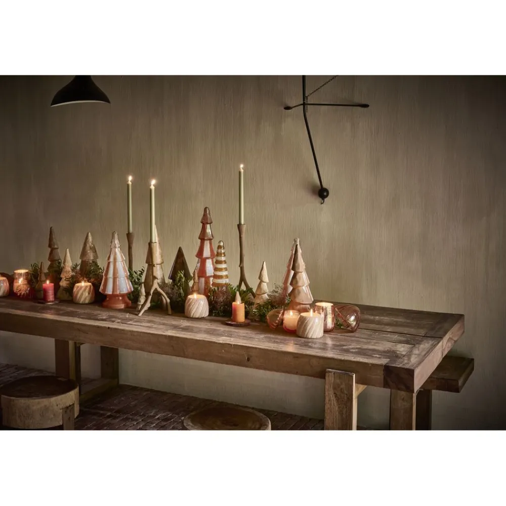 Pomax Chandeliers-TWIGGY - bougeoir - aluminium - L 14 x W 10 x H 31 cm - rouille