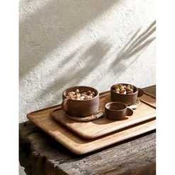 Pomax Plateaux-ULRIKE - plateau - bois d'acacia - L 40 x W 27,5 x H 1,5 cm - naturel
