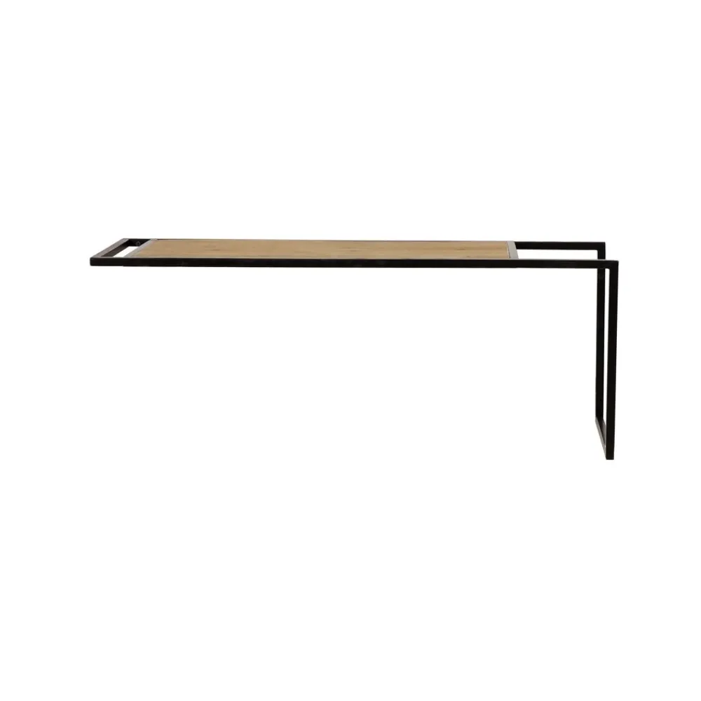 Pomax Étagères Murales | Étagères-UPSIDE DOWN - étagère - métal / bois - L 80 x W 30 x H 30,5 cm - naturel/noir