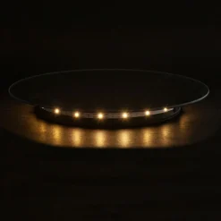 Pomax Miroirs-UTAH - miroir avec lumières led - métal / verre miroir - DIA 30 x H 3 cm - noir
