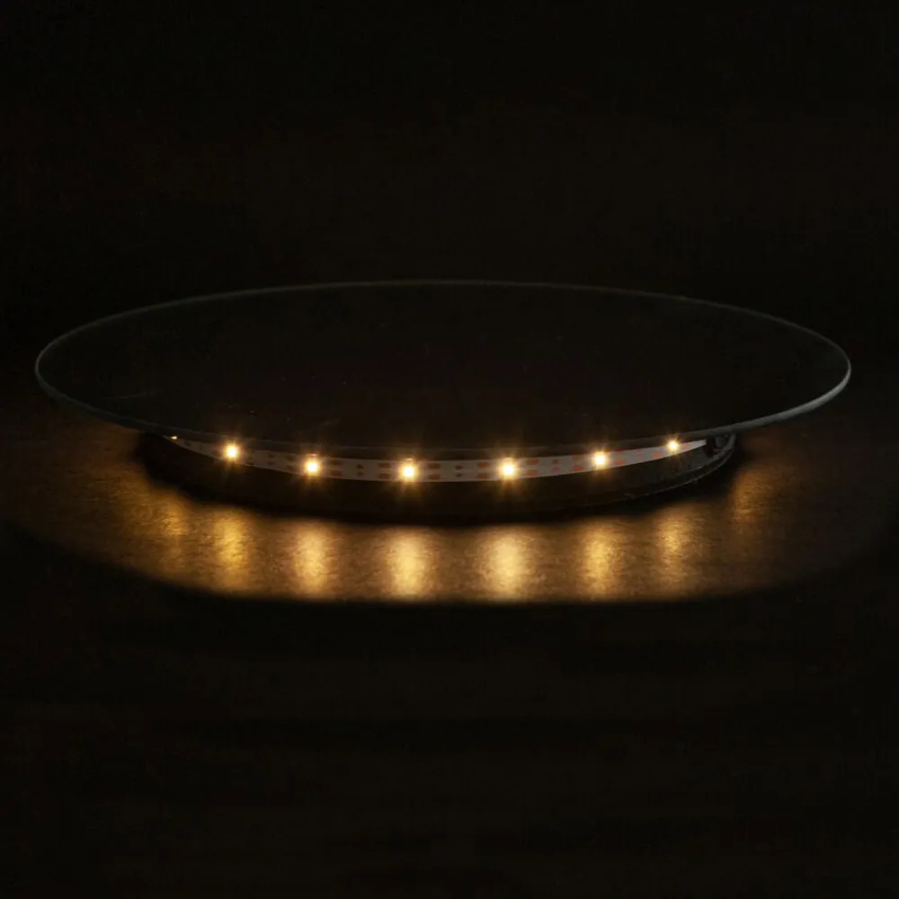 Pomax Miroirs-UTAH - miroir avec lumières led - métal / verre miroir - DIA 30 x H 3 cm - noir