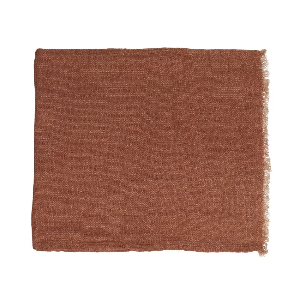 Pomax Linge De Table-VENTOUX - nappe de table / plaid - lin - L 250 x W 140 cm - orange