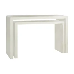 Pomax Consoles-VERONA - console - enduit à la chaux - L 105 x W 40 x H 70 cm - blanc cassé