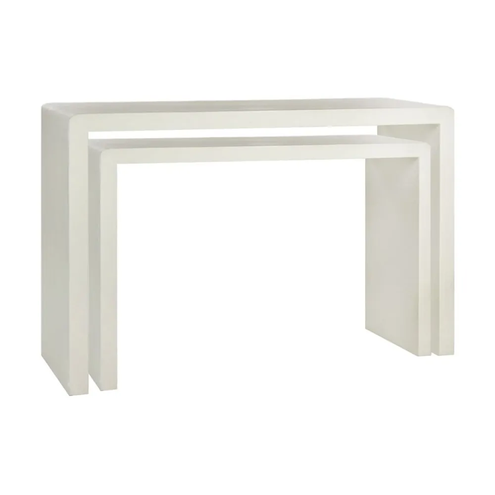 Pomax Consoles-VERONA - console - enduit à la chaux - L 105 x W 40 x H 70 cm - blanc cassé