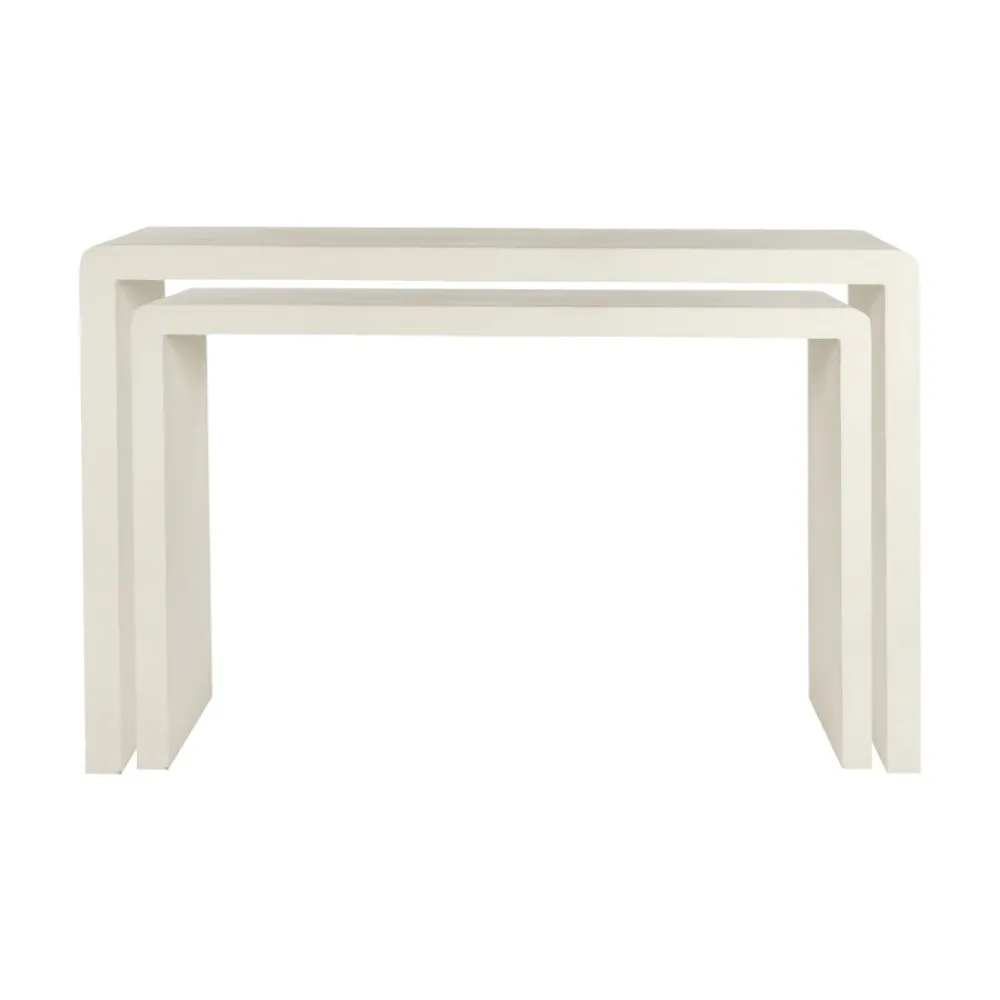 Pomax Consoles-VERONA - console - enduit à la chaux - L 105 x W 40 x H 70 cm - blanc cassé