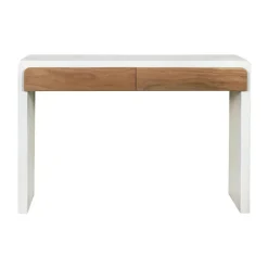 Pomax Consoles-VERONA - console 2 tiroirs - enduit à la chaux - L 120 x W 40 x H 80 cm - blanc cassé