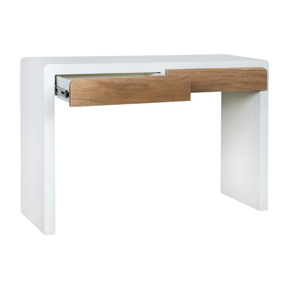 Pomax Consoles-VERONA - console 2 tiroirs - enduit à la chaux - L 120 x W 40 x H 80 cm - blanc cassé