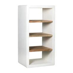 Pomax Étagères-VERONA - rack 3 étagères - enduit à la chaux / bois d'acacia - L 60 x W 50 x H 120 cm - blanc cassé