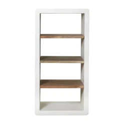Pomax Étagères-VERONA - rack 3 étagères - enduit à la chaux / bois d'acacia - L 60 x W 50 x H 120 cm - blanc cassé