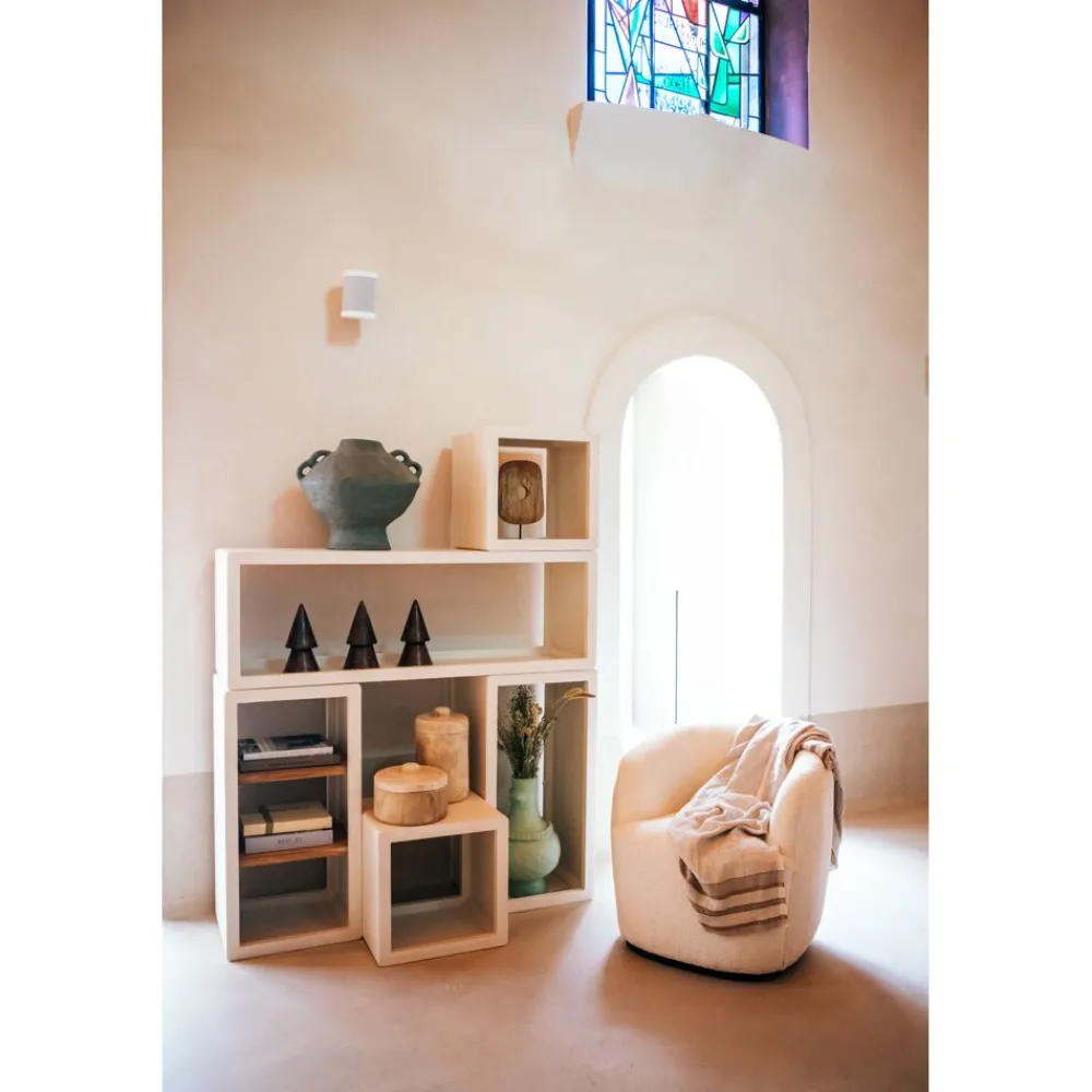 Pomax Étagères-VERONA - étagère - enduit à la chaux - L 135 x W 40 x H 45 cm - blanc cassé