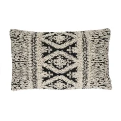 Pomax Coussins-VERSO - coussin - coton / viscose - L 50 x W 30 cm - noir/blanc