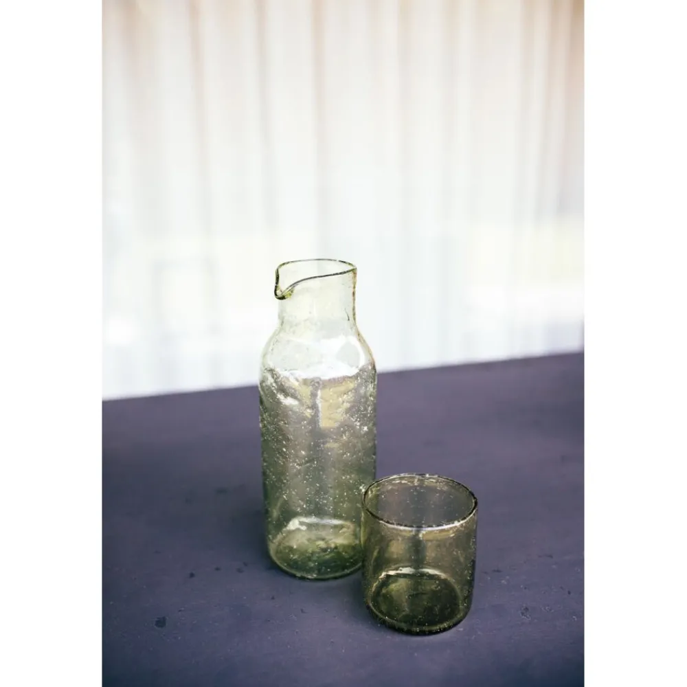 Pomax Carafes-VICO - carafe - verre - DIA 8,5 x H 24,5 cm - olive