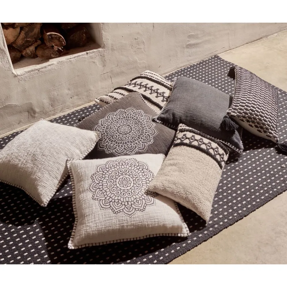 Pomax Coussins-VINCO - coussin - coton - L 45 x W 45 cm - noir