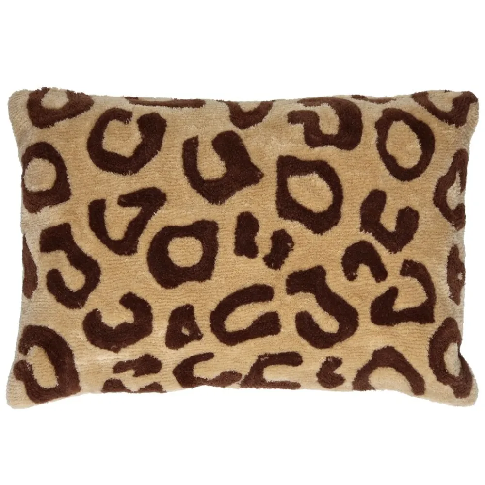 Pomax Coussins-WILDLIFE - coussin - coton / lin - L 60 x W 40 cm - chocolat