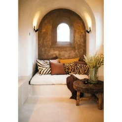 Pomax Coussins-WILDLIFE - coussin - coton / lin - L 60 x W 40 cm - chocolat