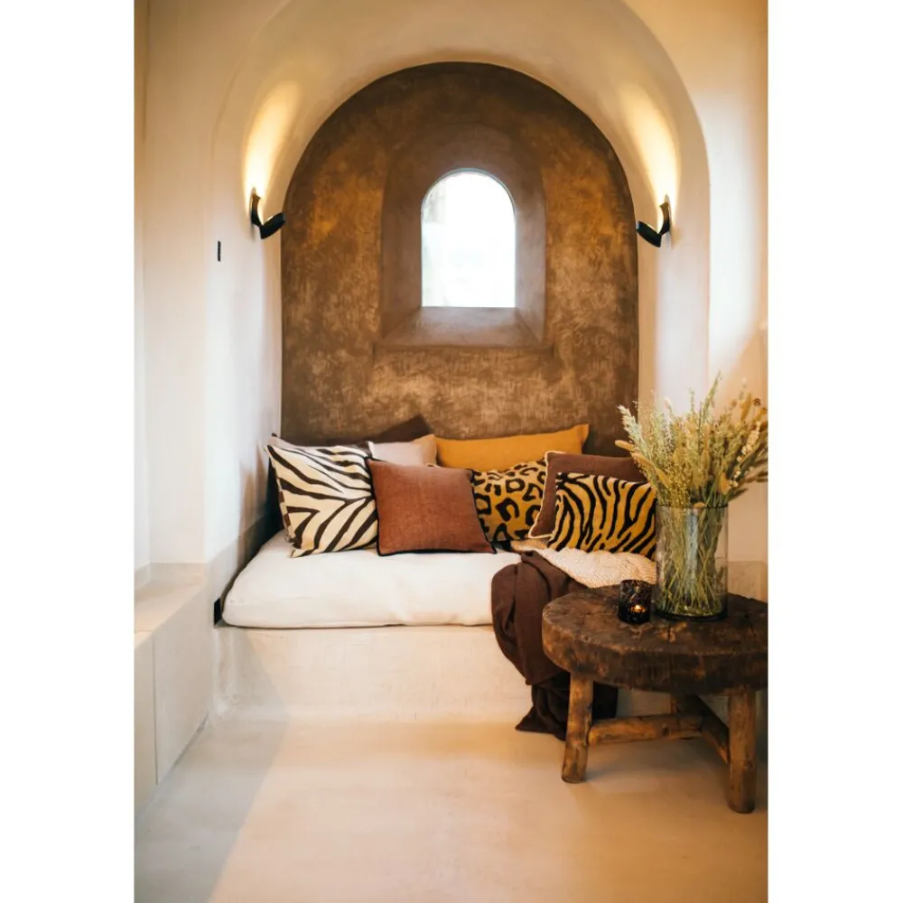 Pomax Coussins-WILDLIFE - coussin - coton / lin - L 60 x W 40 cm - chocolat