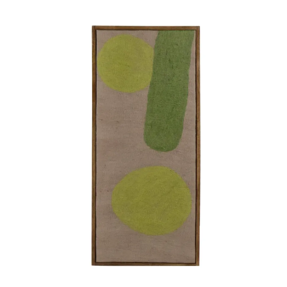 Pomax Tableau / Déco Murale-WOOLY - toile avec cadre - bois de mangier / laine - L 107 x W 46 x H 6,5 cm - mix de couleurs