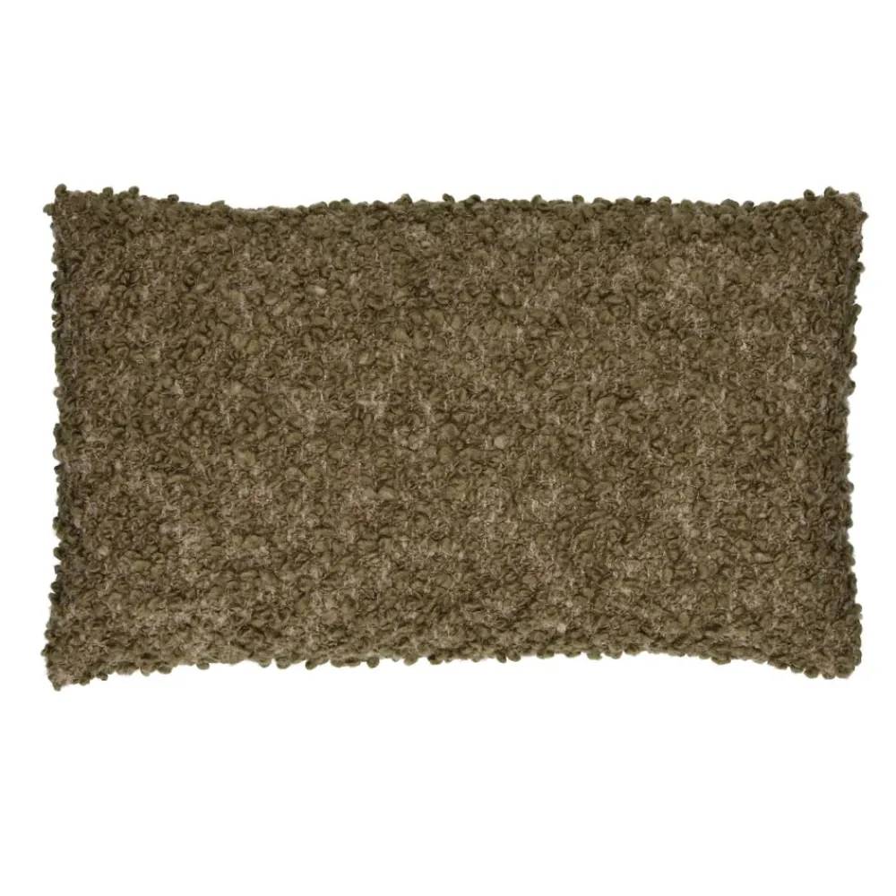 Pomax Coussins-ZAZOU - coussin - bouclé / laine - L 50 x W 30 cm - kaki