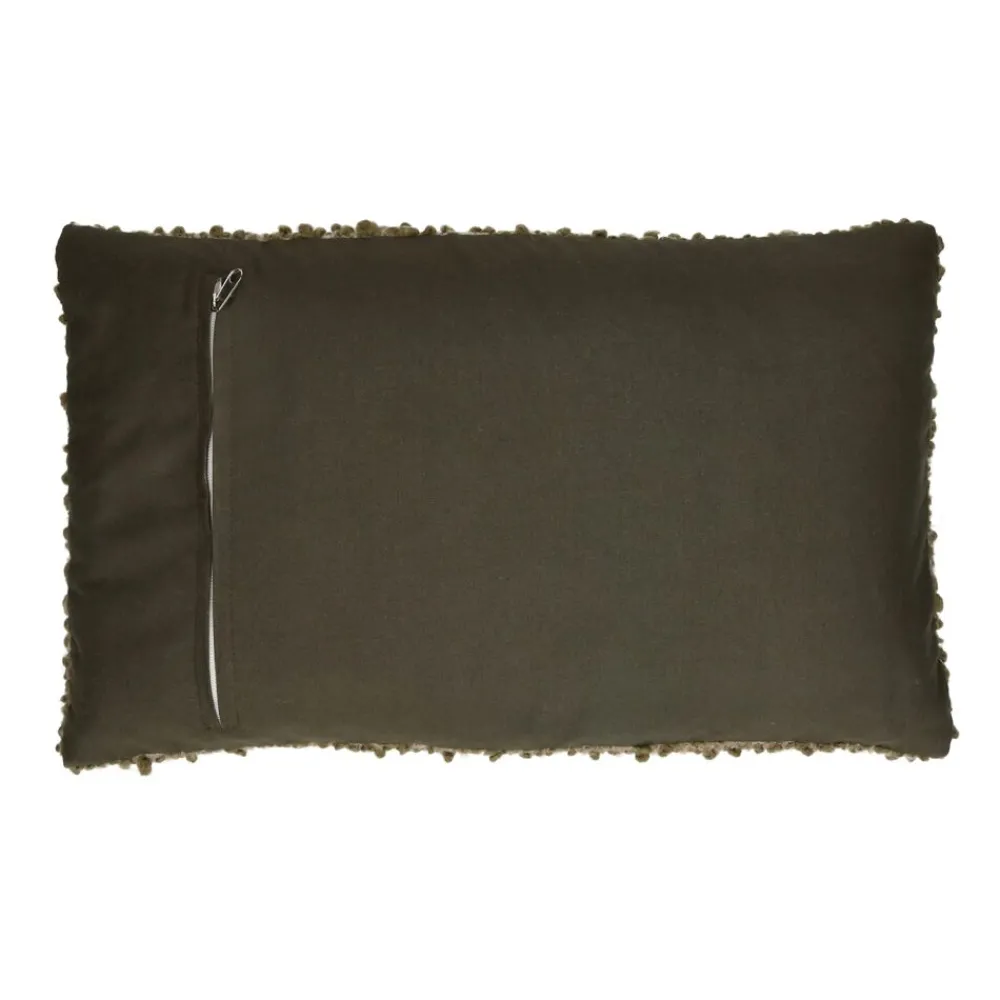 Pomax Coussins-ZAZOU - coussin - bouclé / laine - L 50 x W 30 cm - kaki